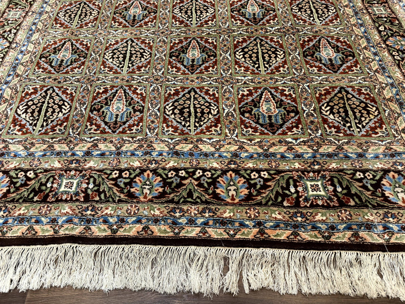 Sino Persian Rug 8x10, Panel Design, Brown, Multicolor, Wool, Cedar Trees by Jewel Rugs
