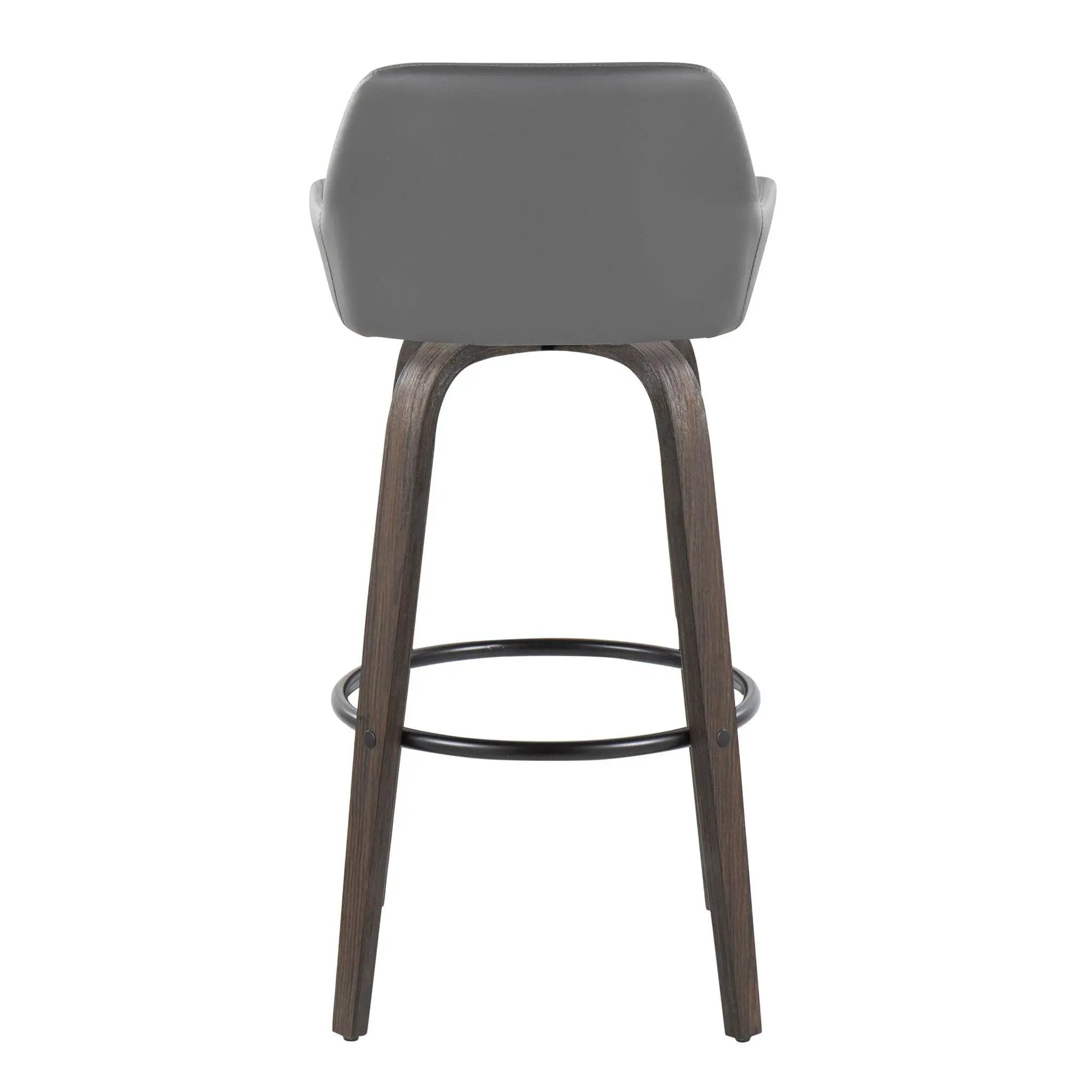 Daniella - Contemporary Fixed Height, Barstool With Swivel With Round Footrest (Set of 2) by Unique Piece Furniture
