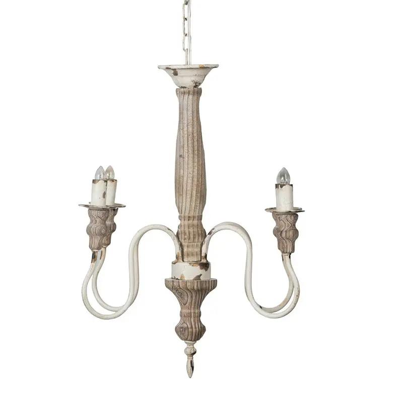 4 Light Chandelier, Hanging Light Fixture With Adjustable Chain For Kitchen, Bulb Not Included - Cream White by Unique Piece Furniture