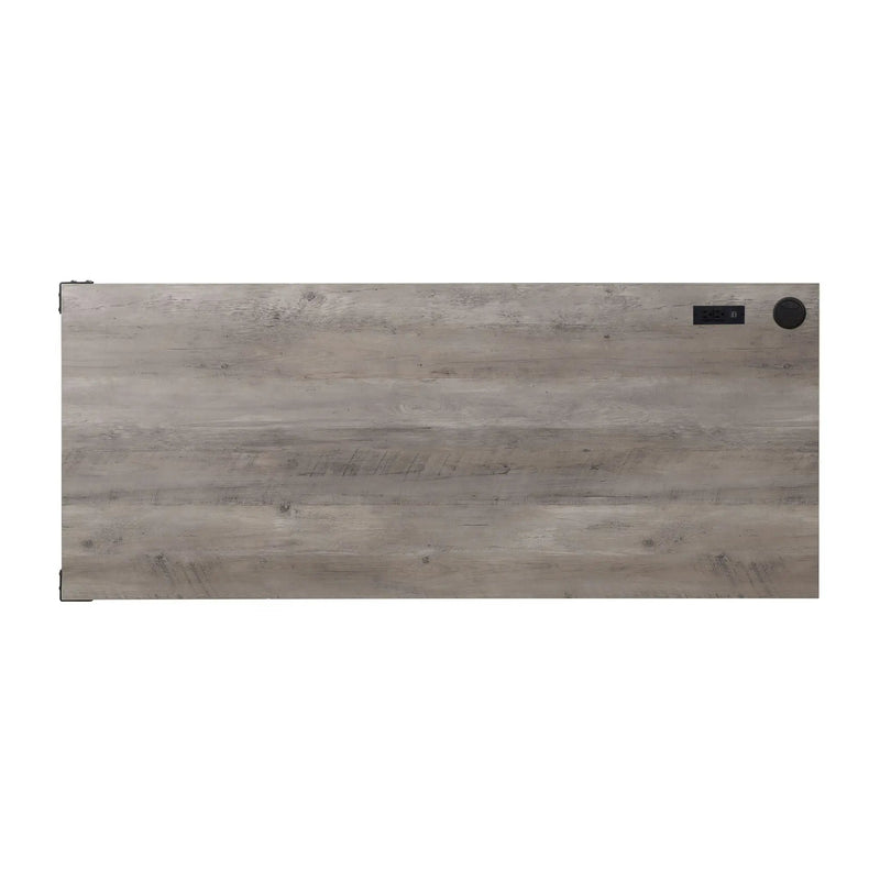 Zakwani - Writing Desk With USB - Gray Oak & Black by Unique Piece Furniture