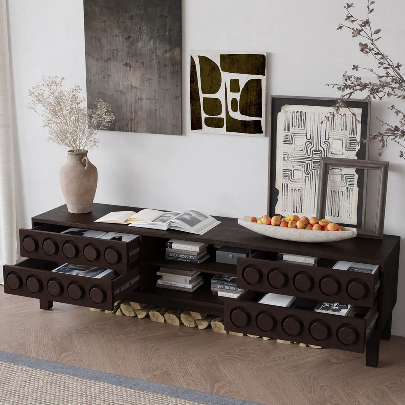 Media Console With 4 Drawers And Cable Management by Unique Piece Furniture