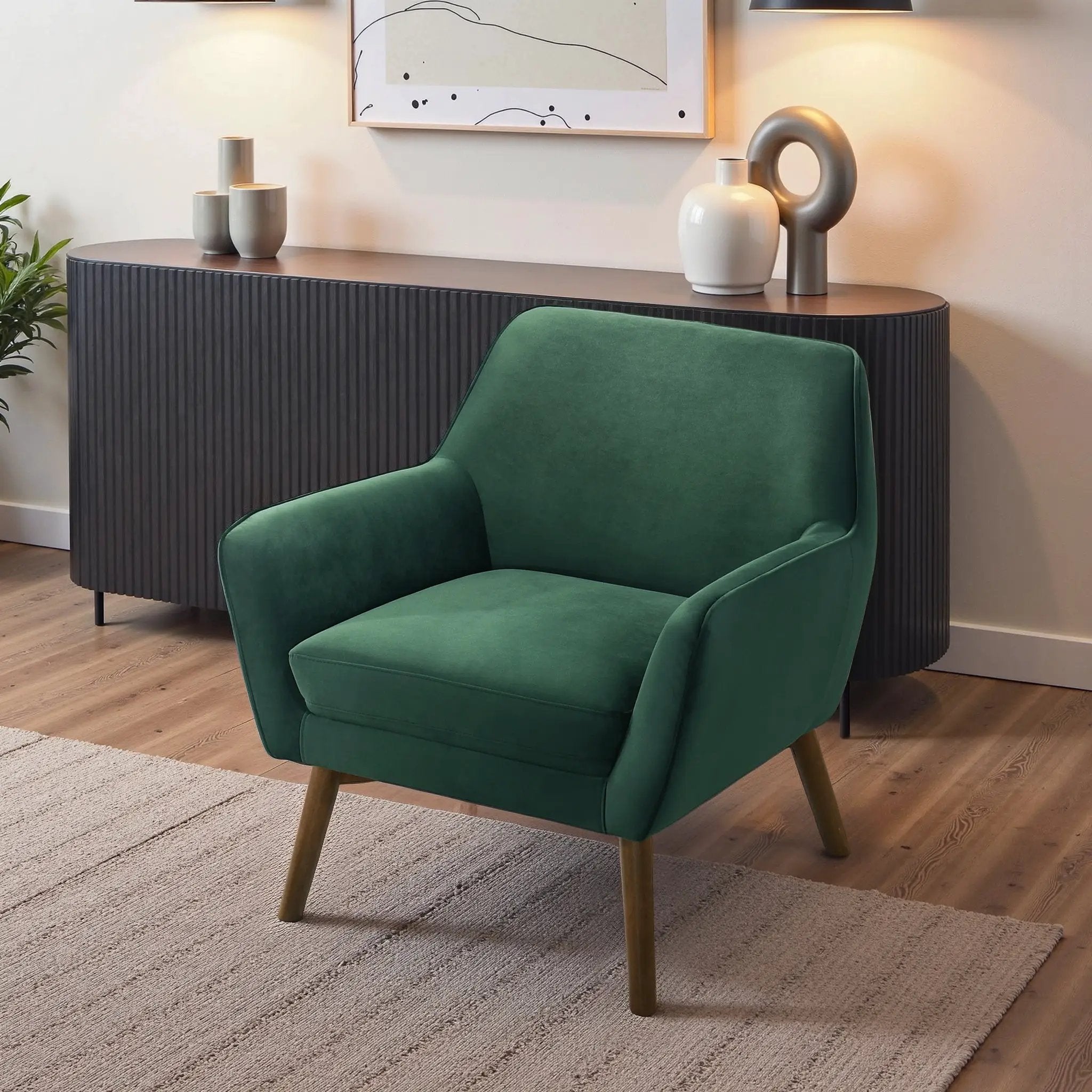 Panom Forest Velvet Accent Chair by HouseOfZazla
