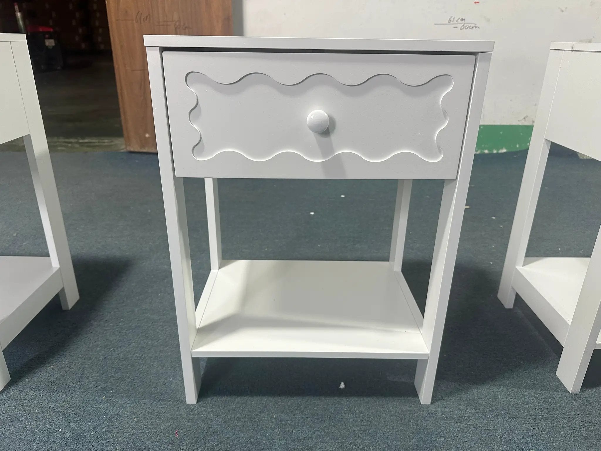 Modern White Nightstand with Drawer and Open Shelf by HouseOfZazla