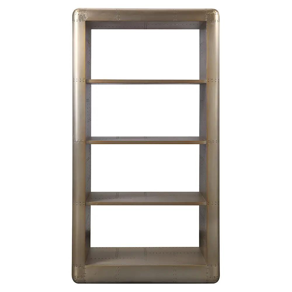 Jennavieve - Bookcase - Gold Aluminum by Unique Piece Furniture