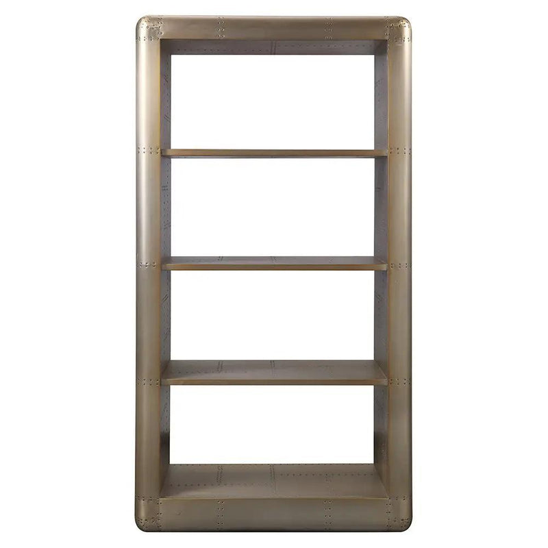 Jennavieve - Bookcase - Gold Aluminum by Unique Piece Furniture