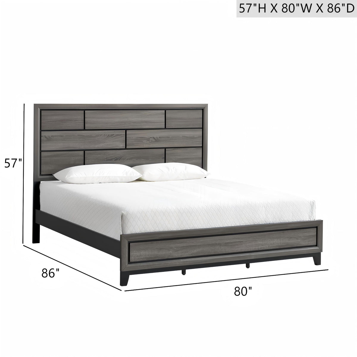 Durable Panel Bed Frame with Modern Design - Dark Gray or White, photo 7 of 12