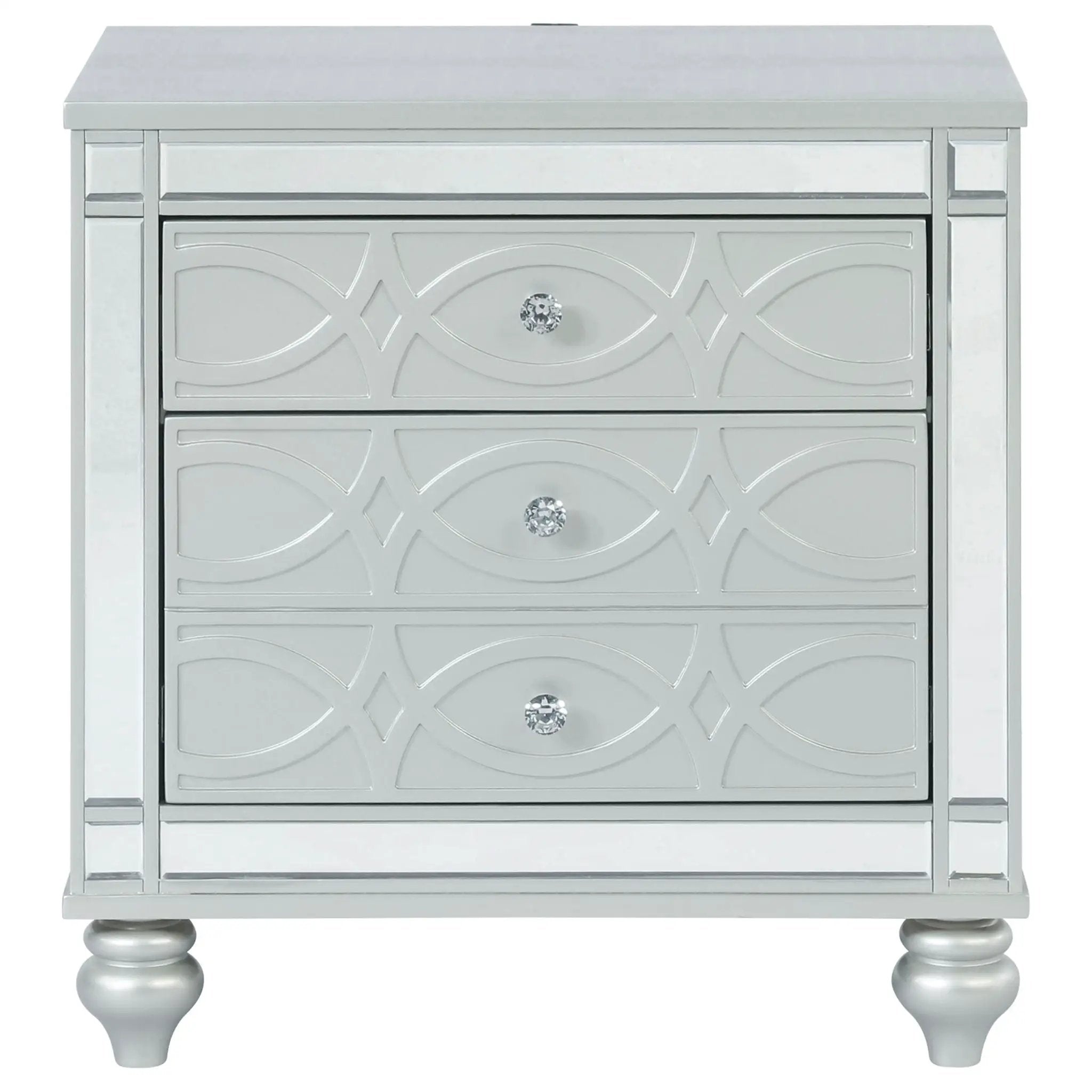 Gunnison 2-drawer Nightstand Silver Metallic by Unique Piece Furniture