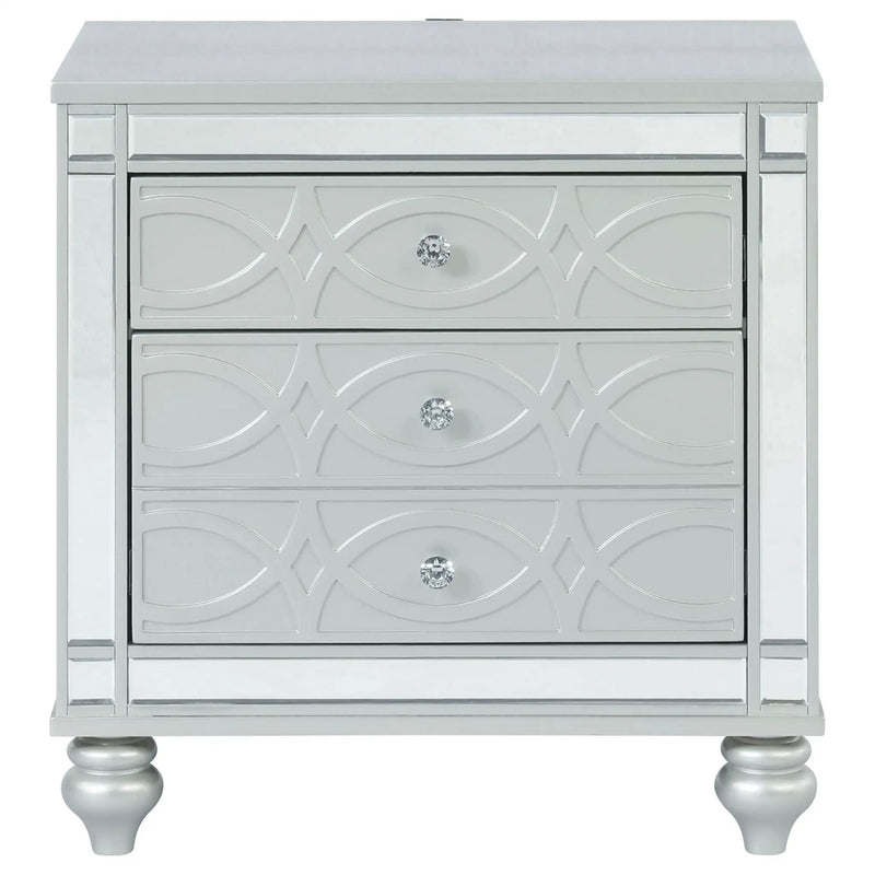 Gunnison 2-drawer Nightstand Silver Metallic by Unique Piece Furniture