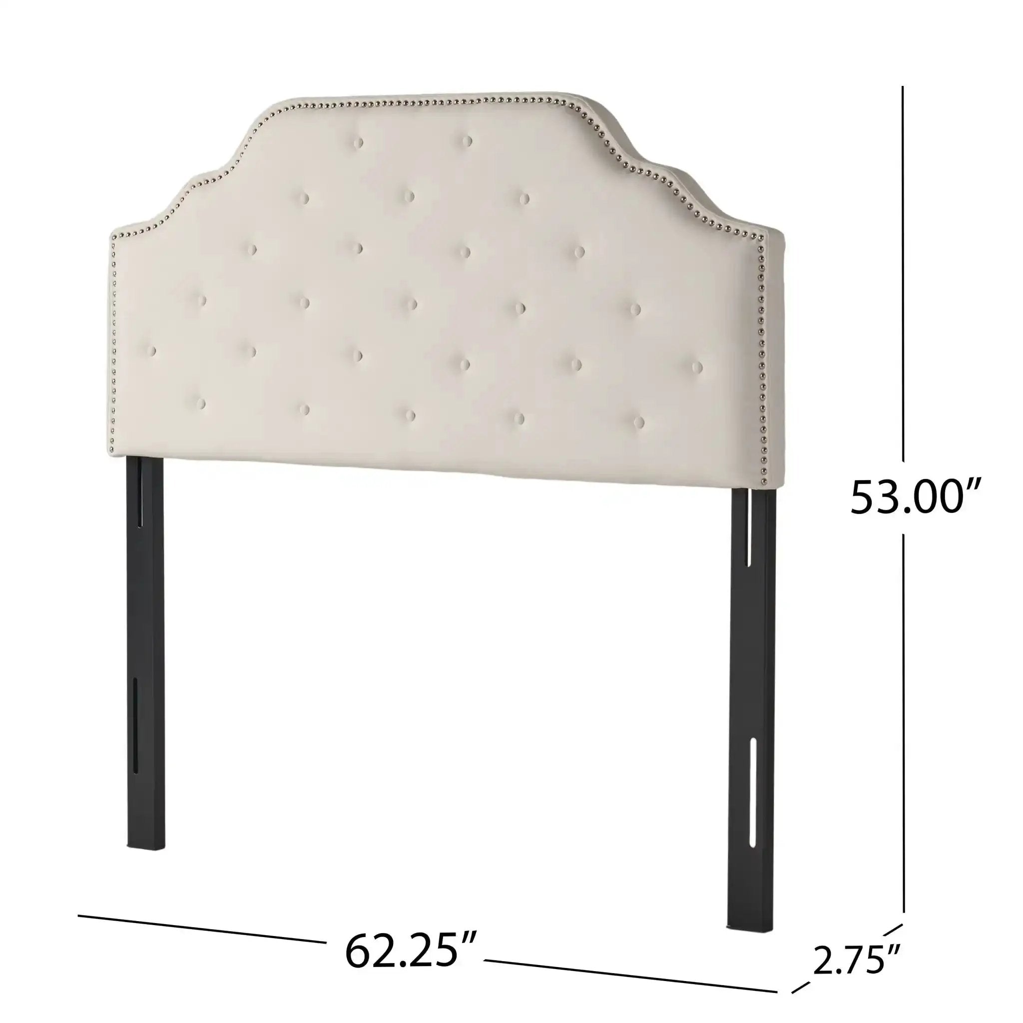 Charismatic Queen Size Headboard with Button Tufting and Nailhead Trim by HouseOfZazla