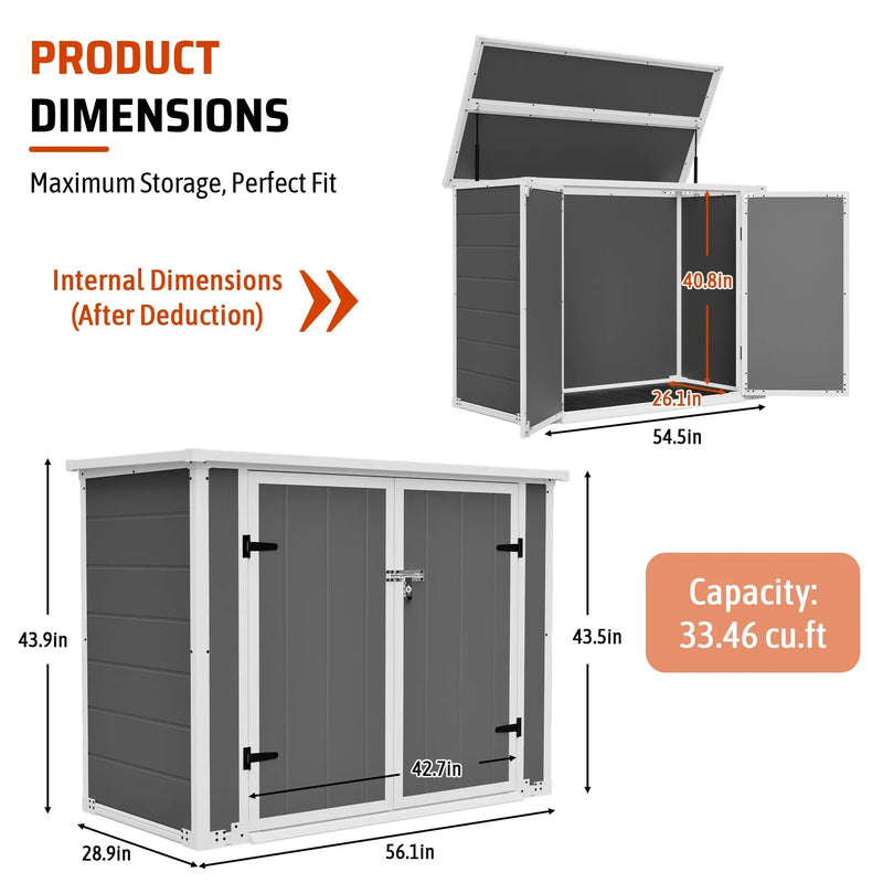 Horizontal Outdoor Storage Shed with Ramp & Hydraulic Lid by HouseOfZazla