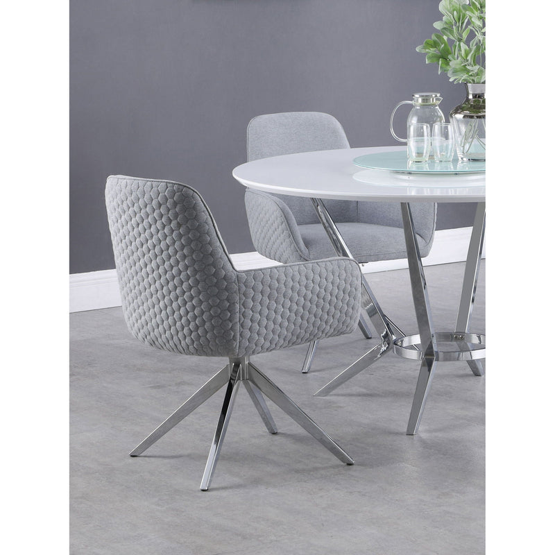 Flare - Arm Side Dining Chair With Tufting - Gray by HouseOfZazla