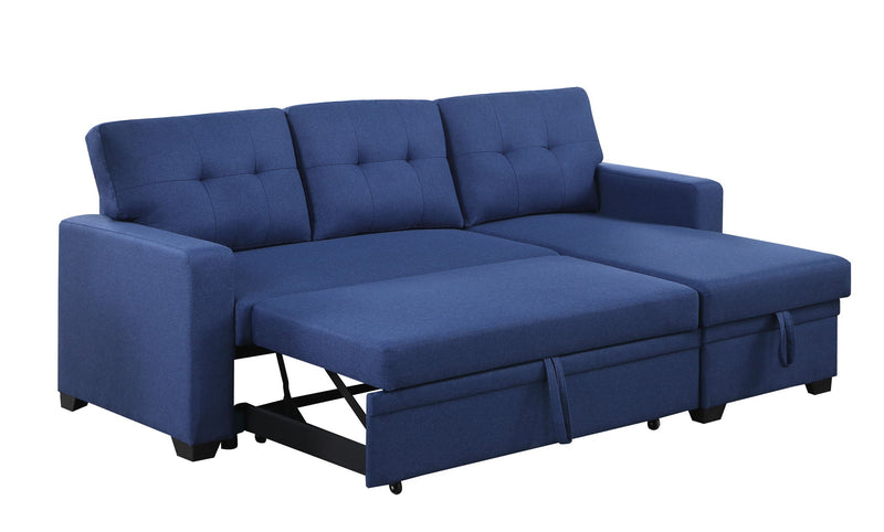 Upholstered Pull Out Sectional Sofa With Chaise by HouseOfZazla
