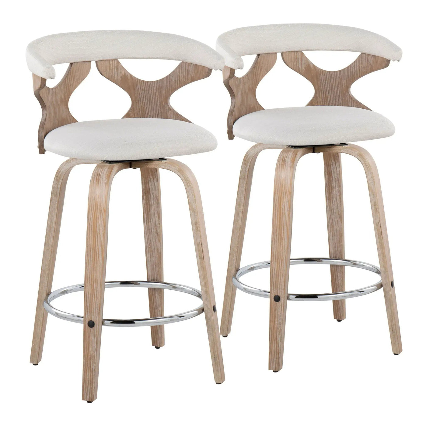 Gardenia - Mid Century Modern Fixed Height Counter Stool With Swivel (Set of 2) by HouseOfZazla