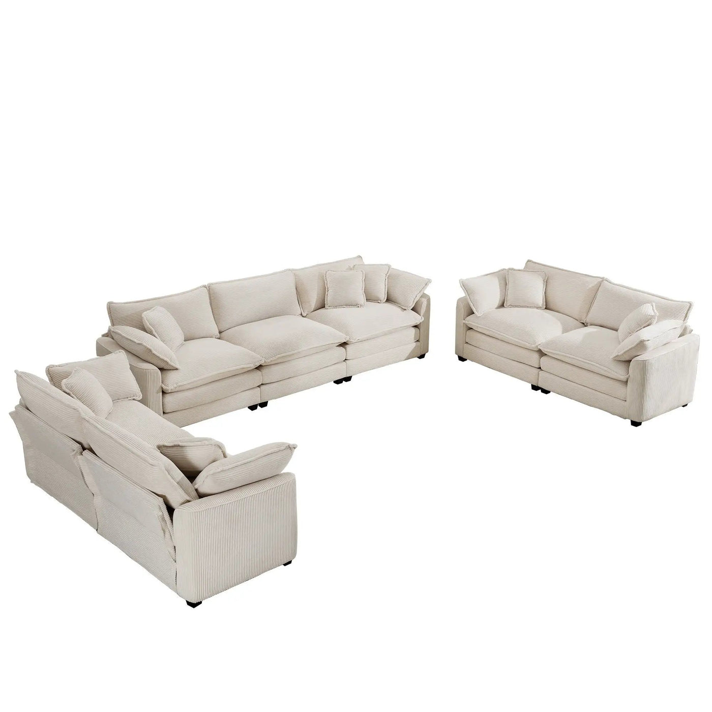 Elegant Oversized Sectional Sofa Set With Deep Seats And Flexible Layout by HouseOfZazla