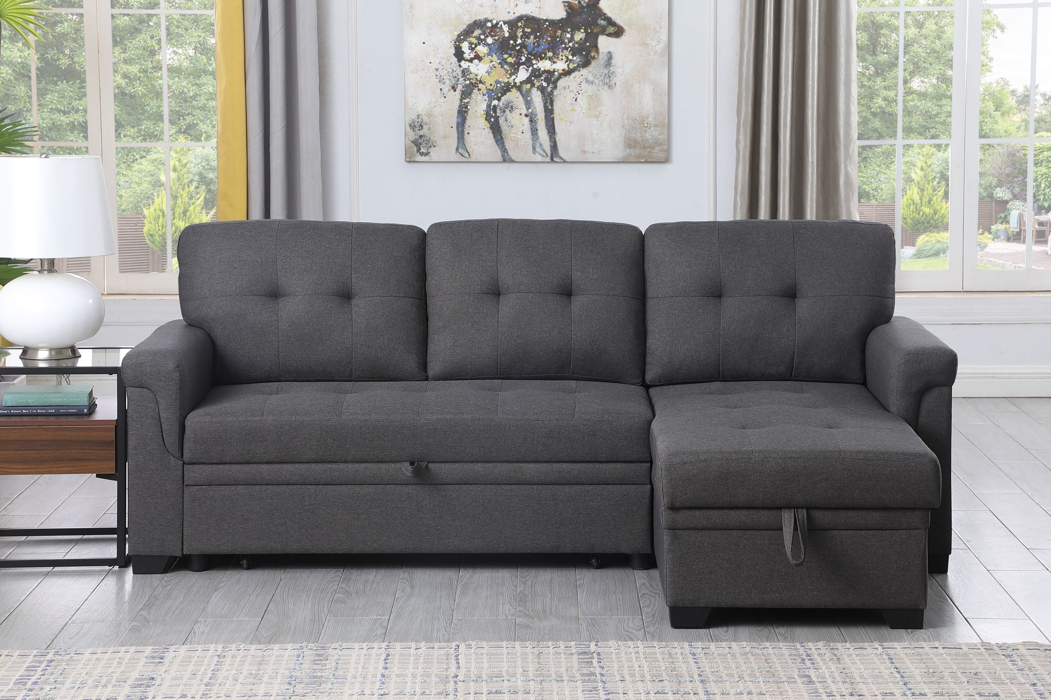 Lucca - Reversible Sleeper Sectional Sofa With Storage Chaise by HouseOfZazla