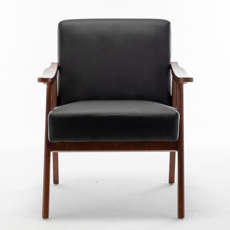 Mid Century Modern Accent Chair With Solid Wood Frame And Extra Thick Backrest by HouseOfZazla