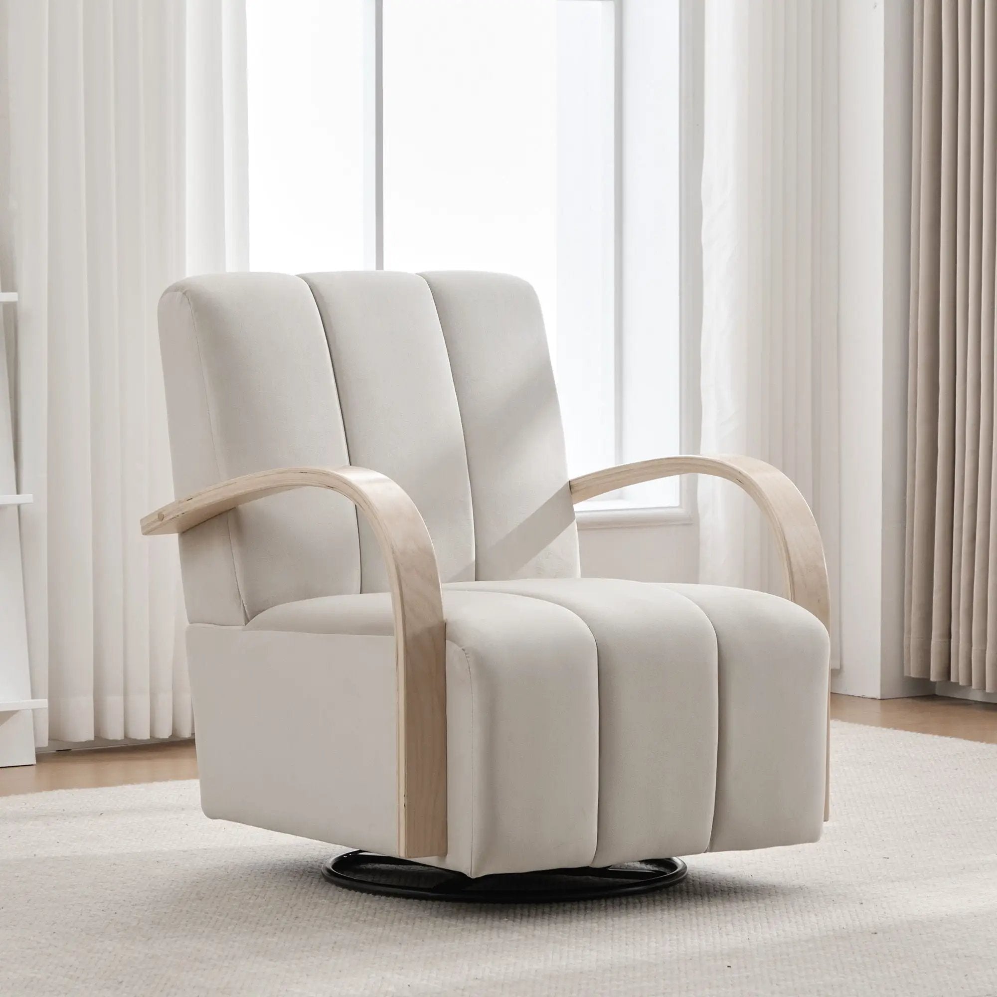 360° Swivel Accent Chair With Armrests by Unique Piece Furniture