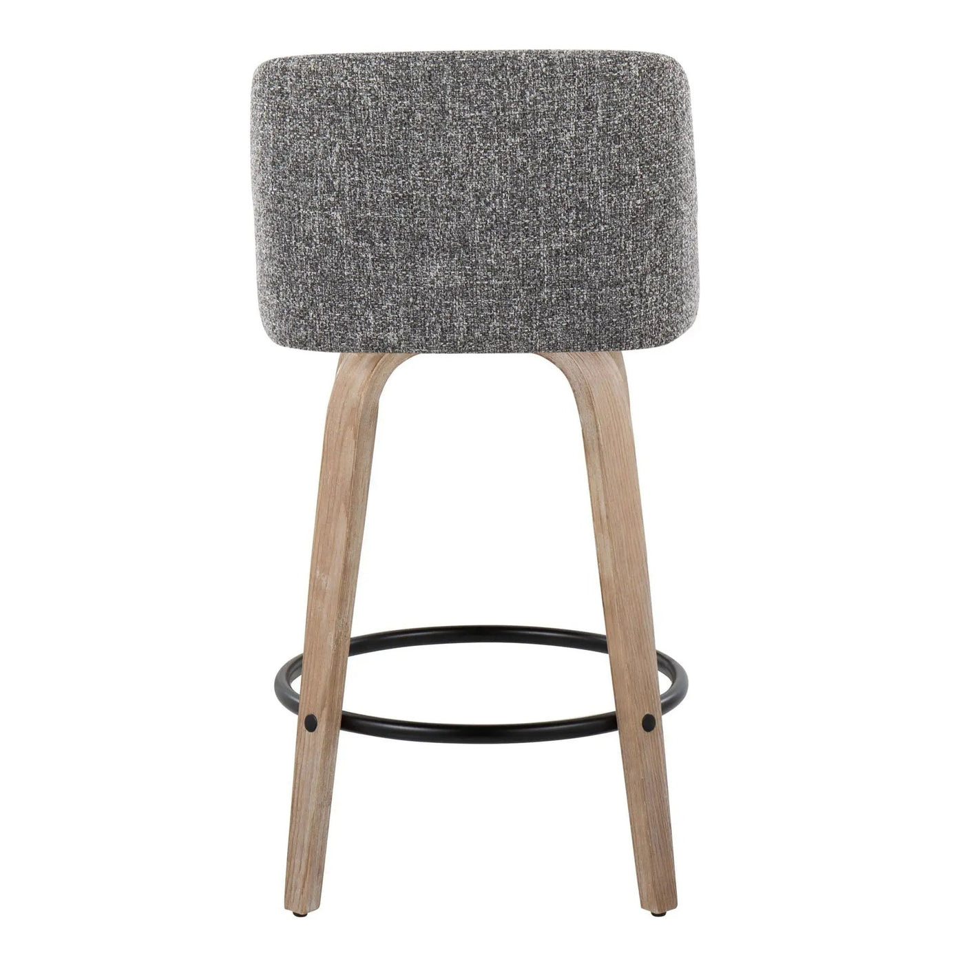 Toriano - Contemporary Fixed-Height Counter Stool & Swivel With Round Footrest (Set of 2) by HouseOfZazla