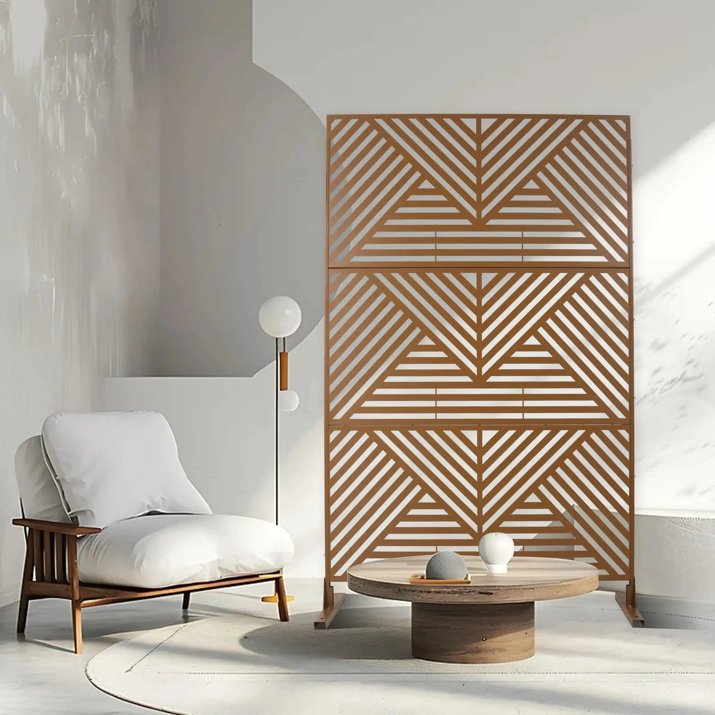 Freestanding Outdoor & Indoor Freestanding Metal Privacy Screen by HouseOfZazla