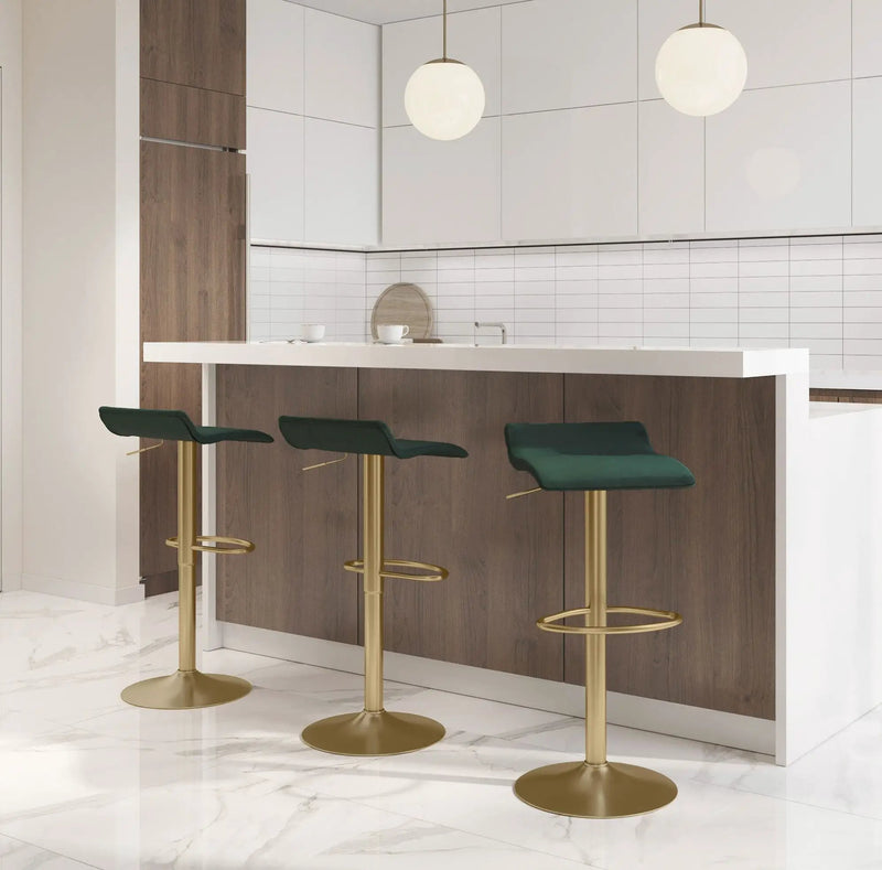 Ale - Contemporary Adjustable Height Barstool With Swivel With Oval Footrest (Set of 2) by HouseOfZazla