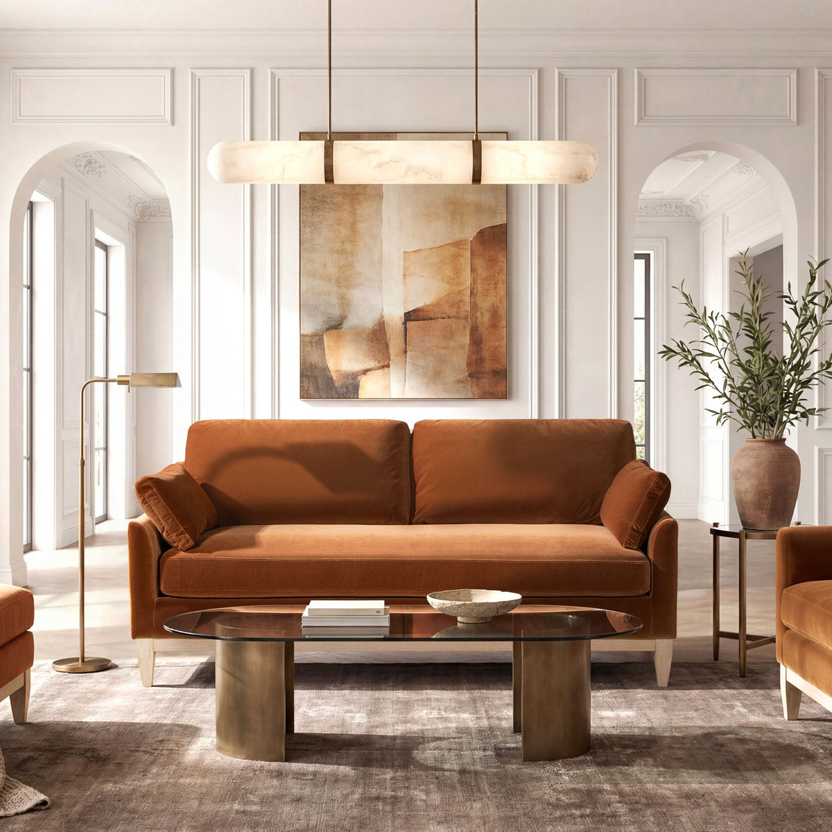 Modern Farmhouse Sofa with Removable Cushions - Dark Green or Orange, photo 16 of 23