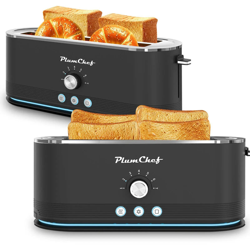 4-Slice Stainless Steel Toaster with 7 Browning Settings by HouseOfZazla