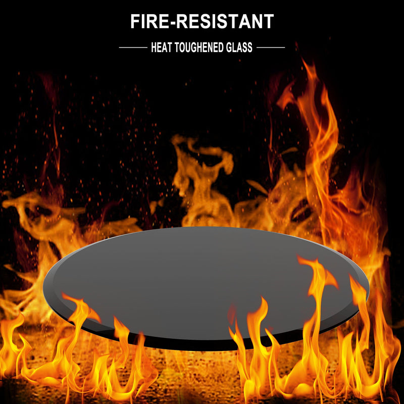 38.6" Round Tempered Glass Table Top Glass Beveled Polished Edge by HouseOfZazla