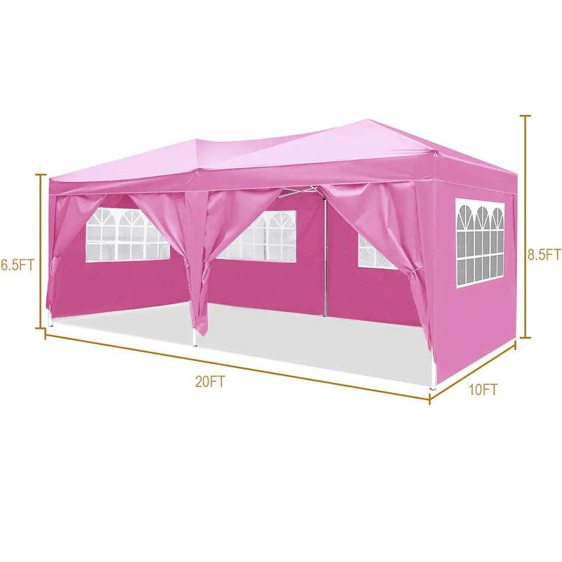 10'x20' Folding Canopy with Removable Sidewalls Outdoor Shelter by HouseOfZazla