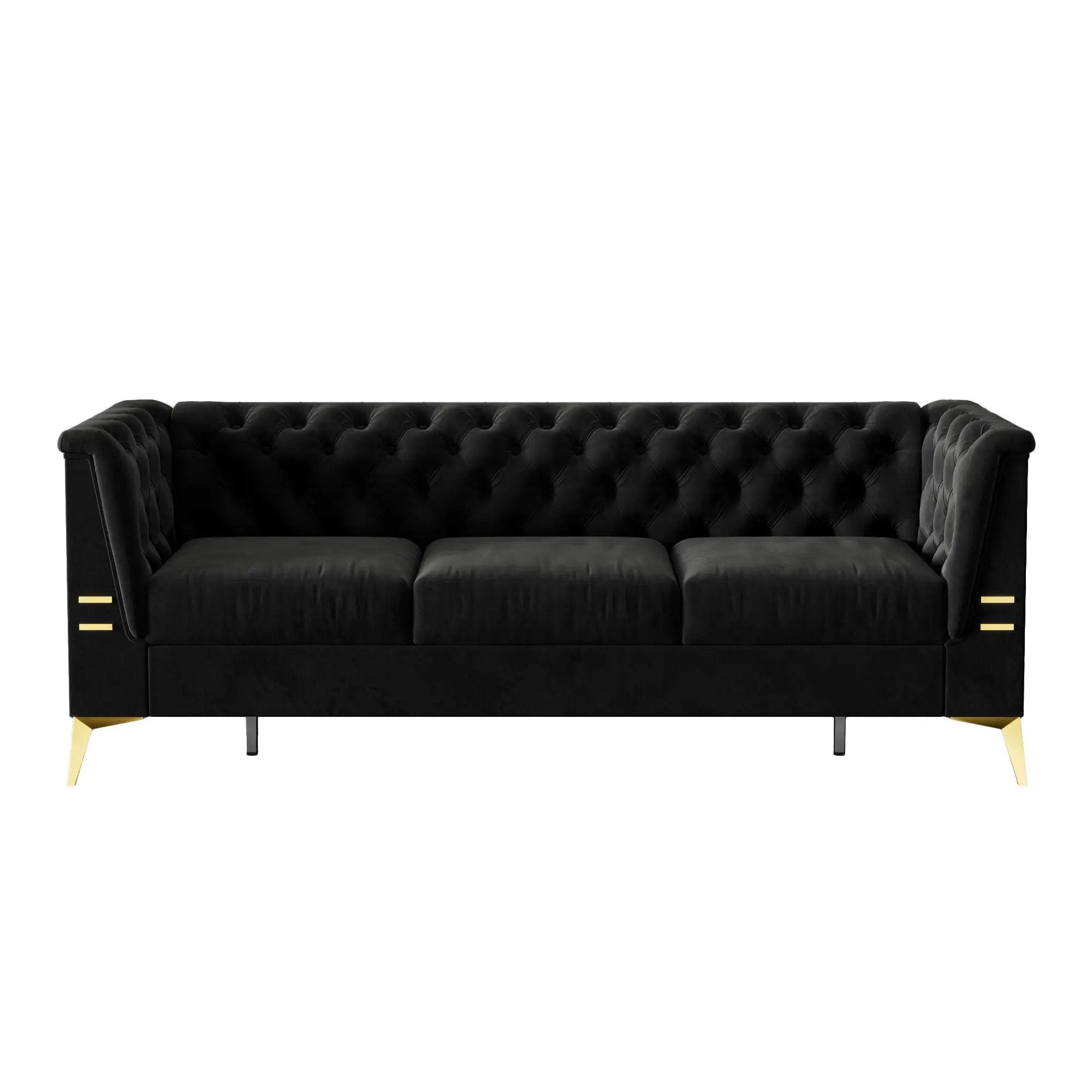 Luxurious Sofa With Legs, Modern Chesterfield Design, Tufted Upholstery, 3 Seat Couch For Living Room And Office by HouseOfZazla
