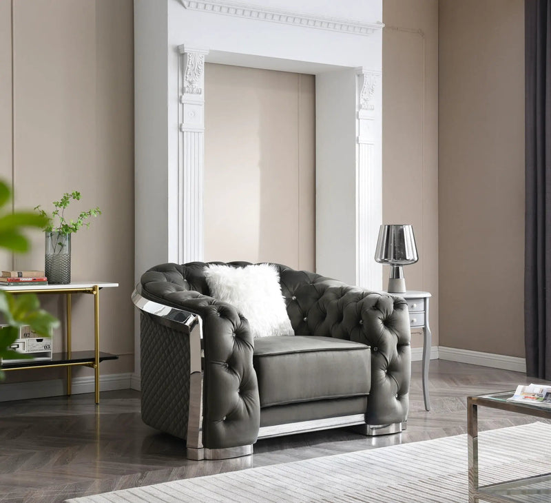 Sophisticated Accent Chair - Gray by HouseOfZazla