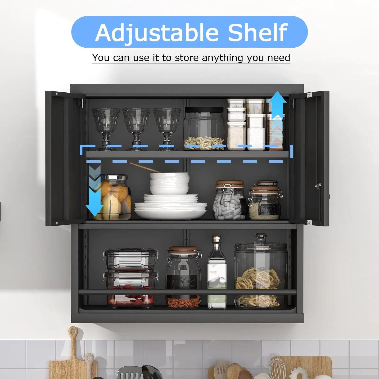 Metal Adjustable 2 Doors Storage Cabinet by HouseOfZazla