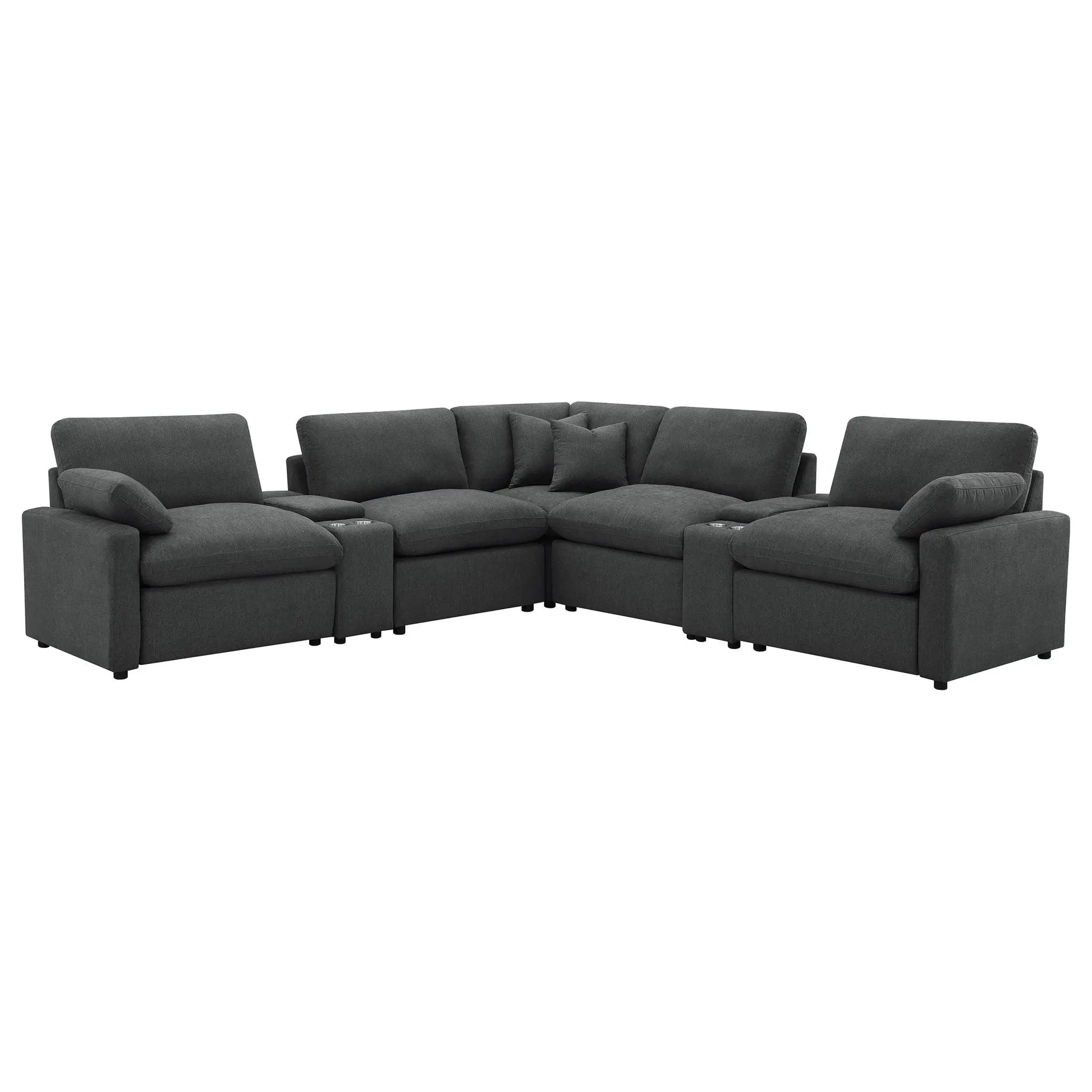 Collins 7-piece Modular Power Reclining Sectional Dark Grey by Unique Piece Furniture