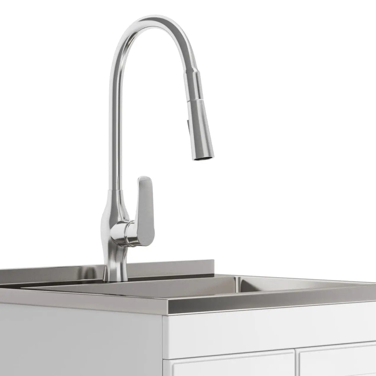 Lawrence - Laundry Cabinet With Faucet And Stainless Steel Sink by HouseOfZazla