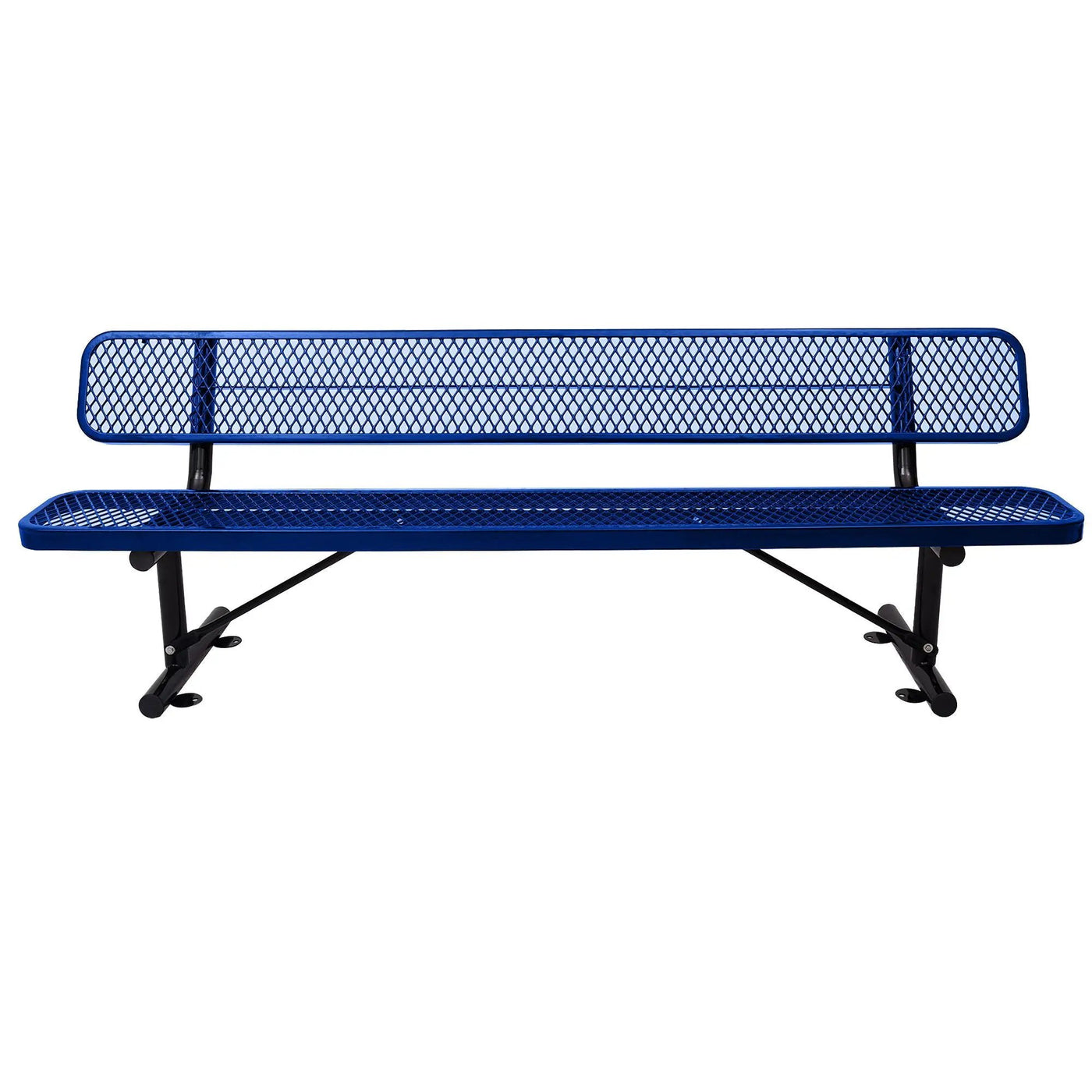 6' Outdoor Steel Bench With Backrest by HouseOfZazla