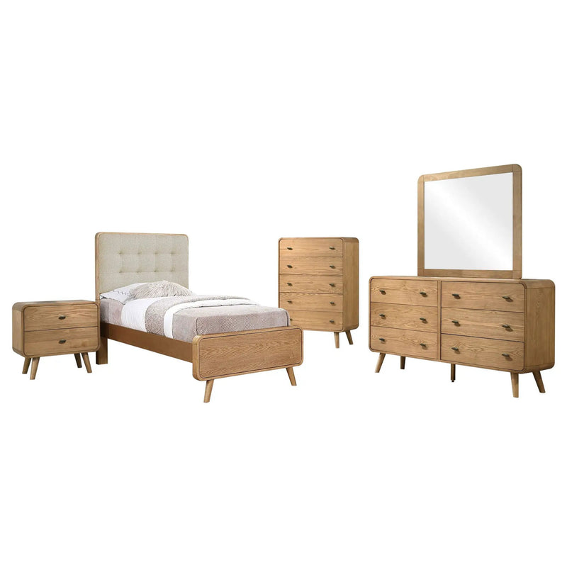 Robyn 5-piece Twin Bedroom Set Light Ash by Unique Piece Furniture