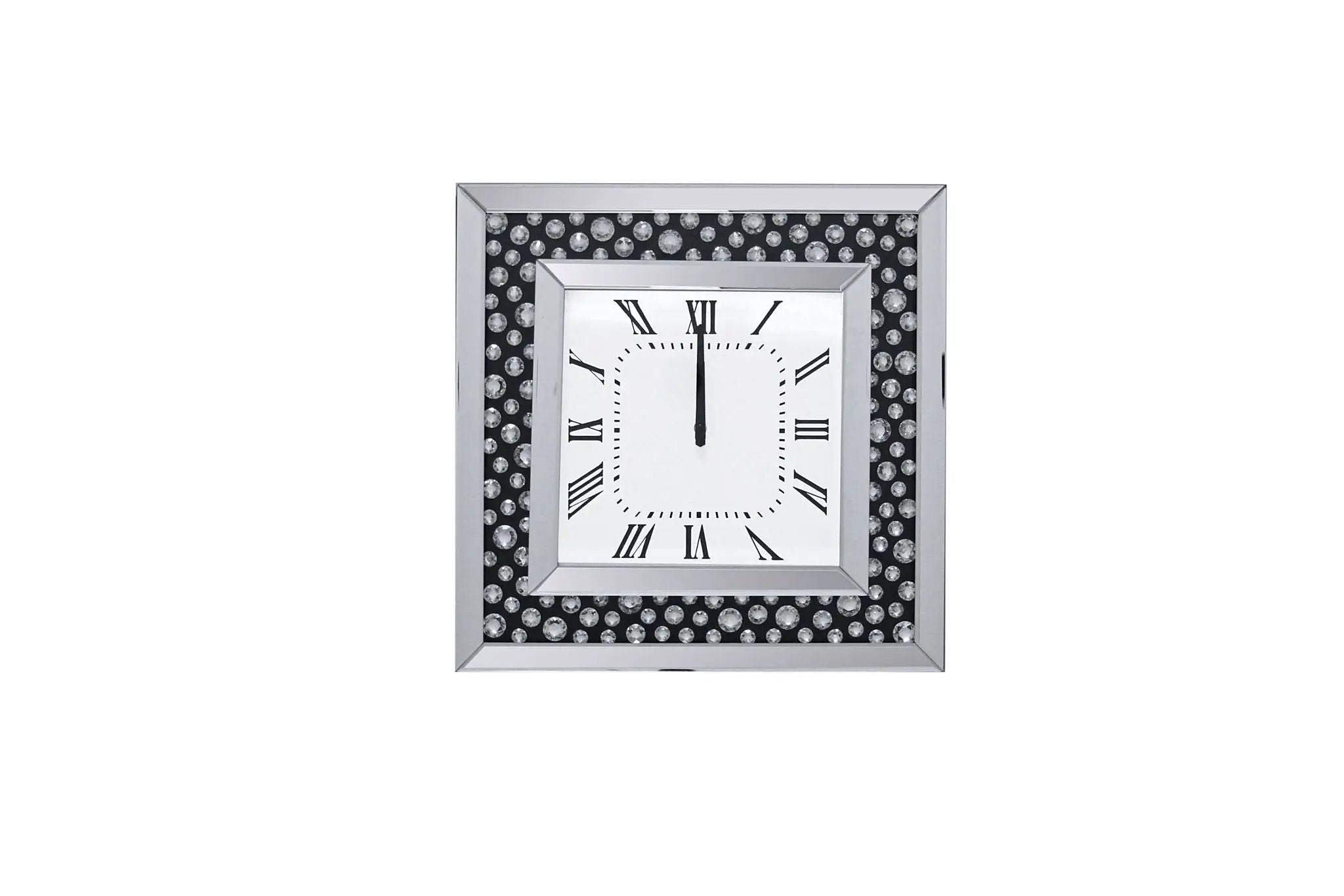Nysa - Wall Clock - Mirrored & Faux Crystals by Unique Piece Furniture