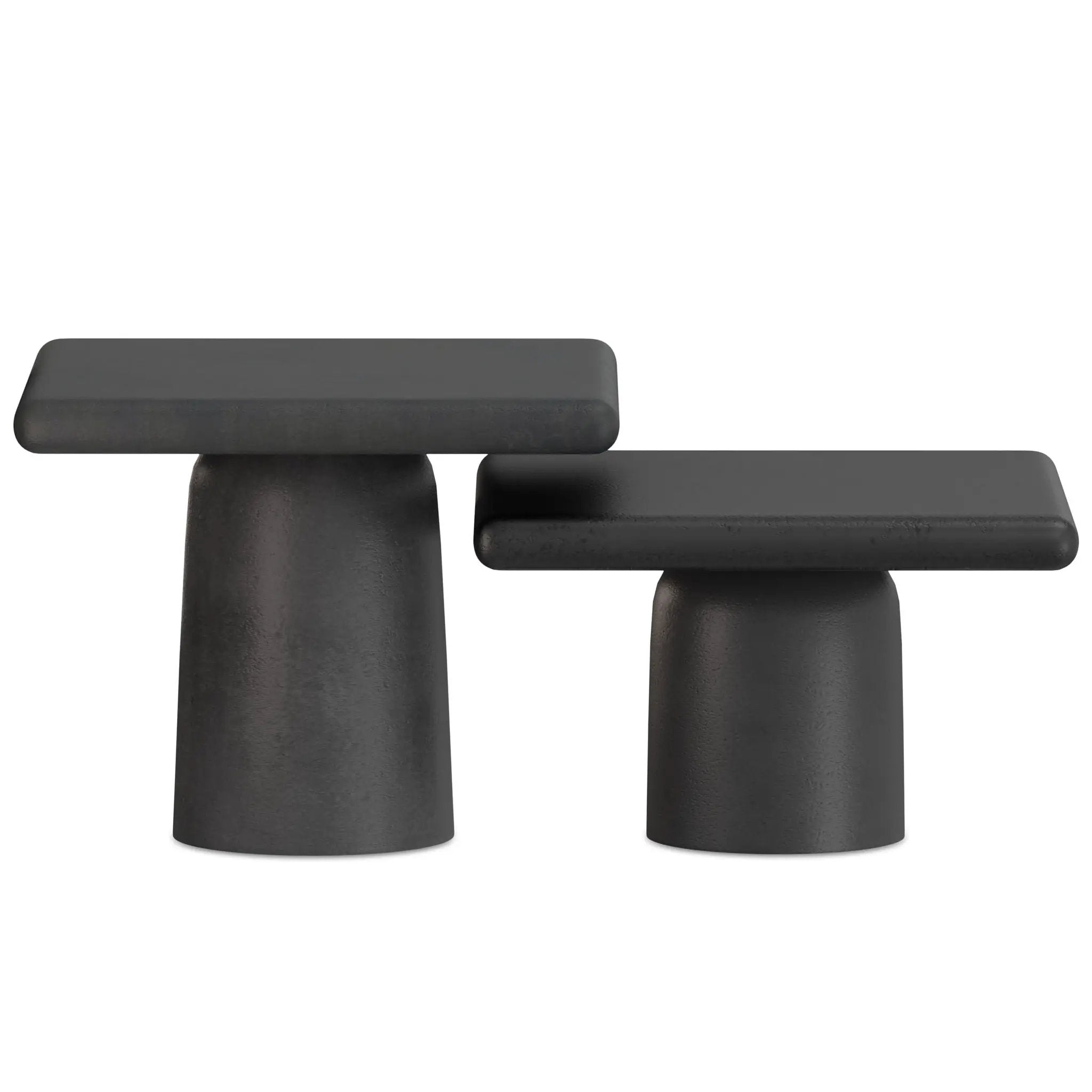 Zachary - 2 Piece Set Cast Aluminum Coffee Table - Black by HouseOfZazla