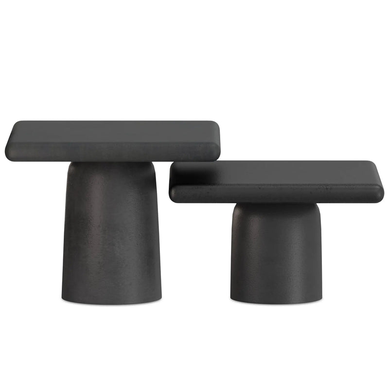 Zachary - 2 Piece Set Cast Aluminum Coffee Table - Black by HouseOfZazla