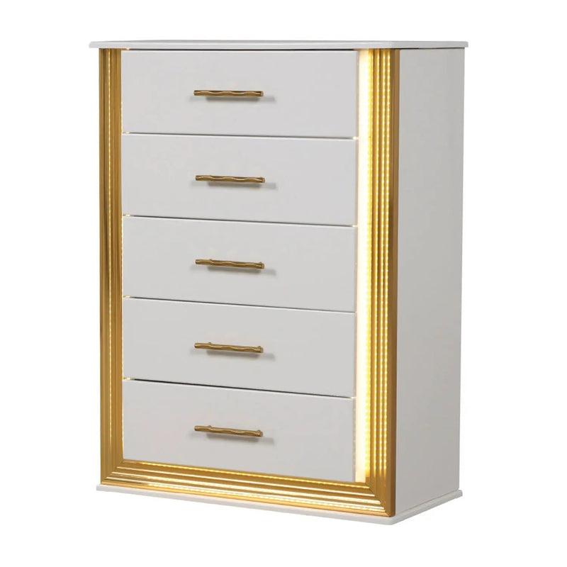Obsession - 5 Drawer Chest - White by HouseOfZazla