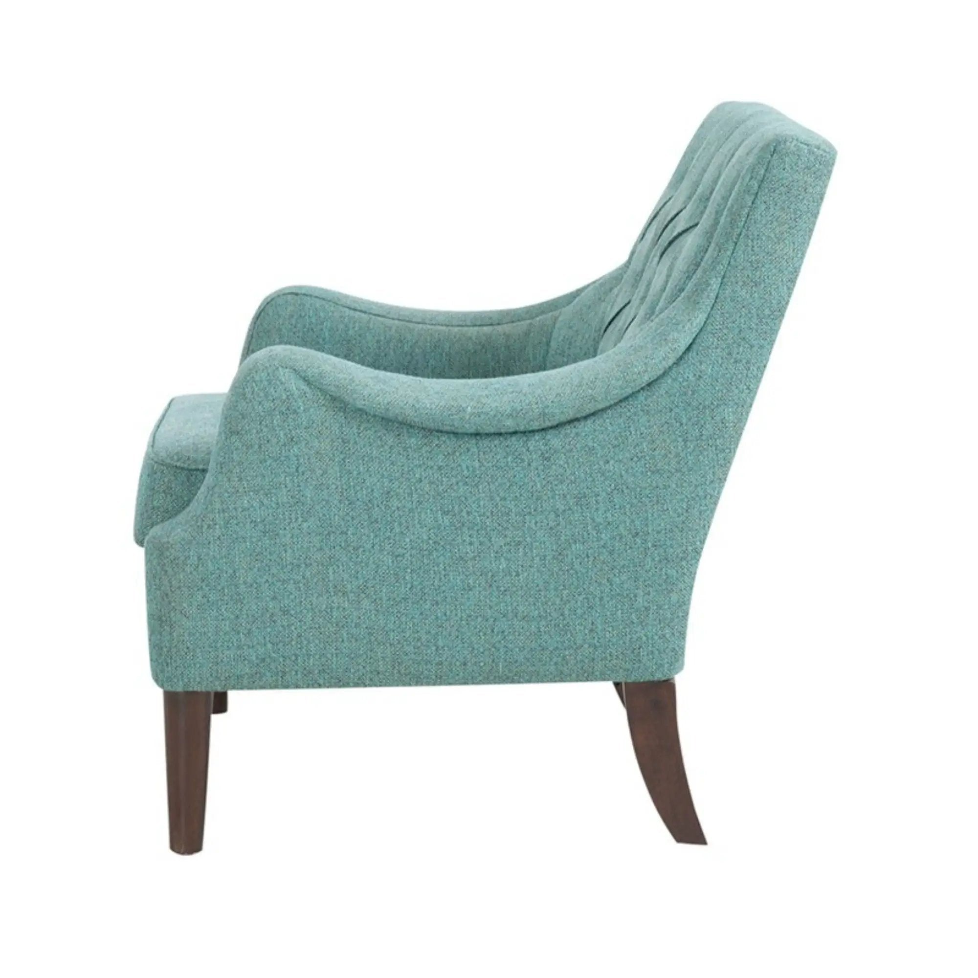 Qwen - Button Tufted Accent Chair With - Teal by HouseOfZazla