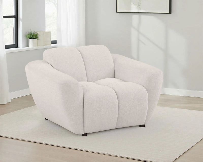 Destino Chenille Upholstered Splayed Arm Accent Chair Greige by Unique Piece Furniture