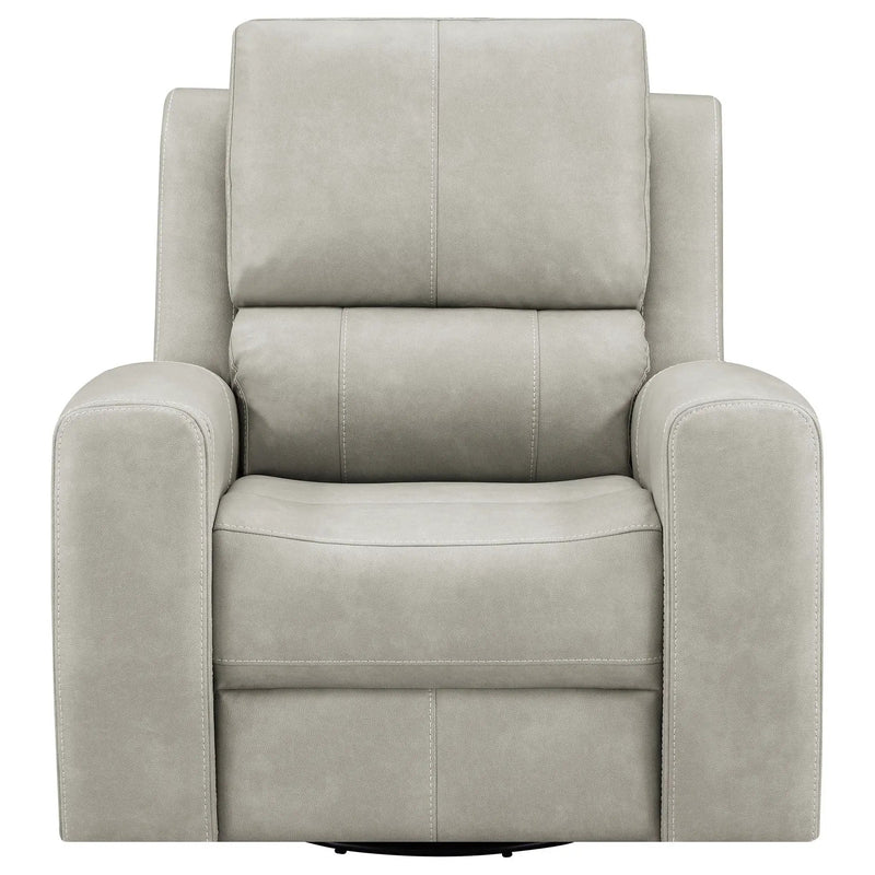 Brickston Triple Power Swivel Glider Recliner Grey by Unique Piece Furniture