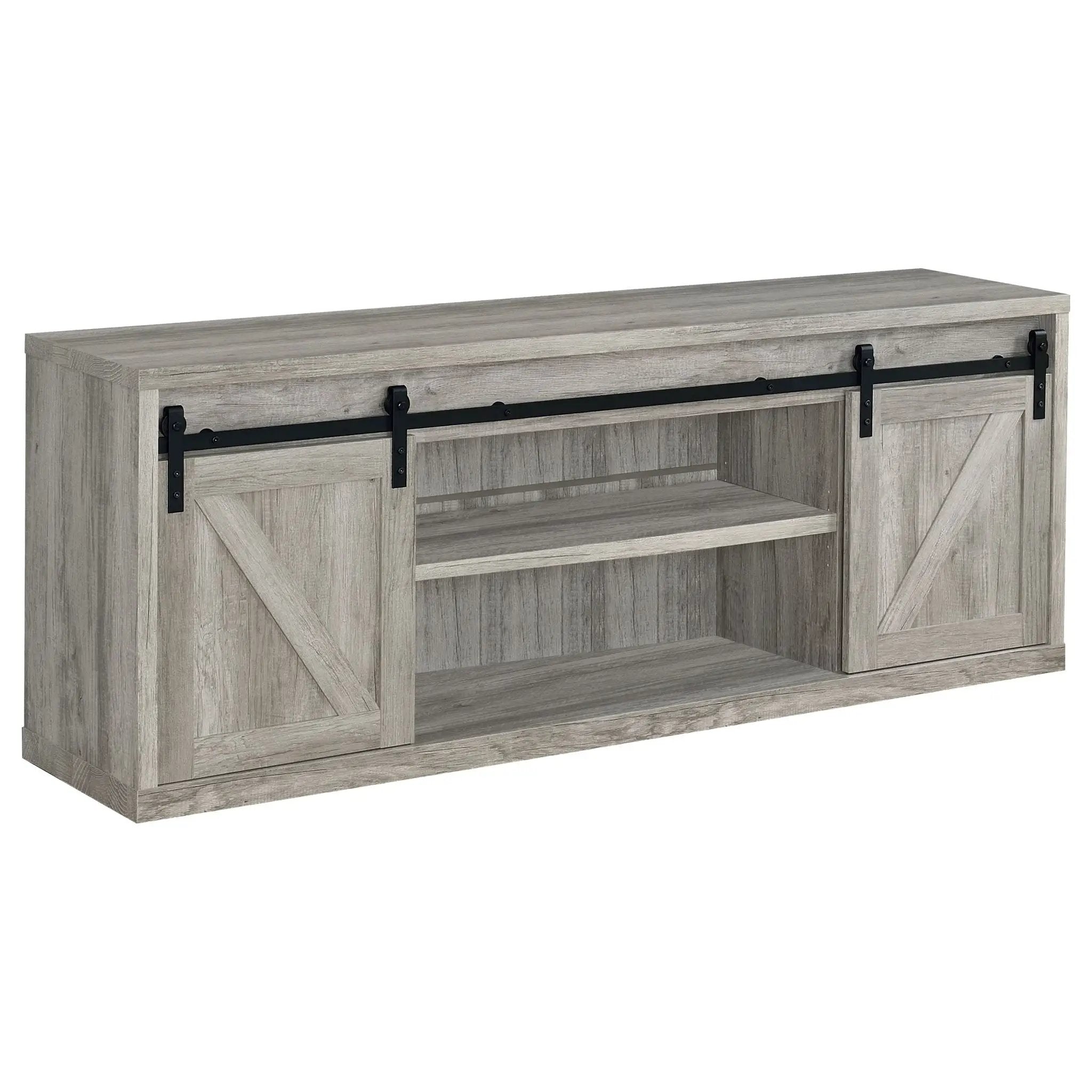 Brockton 2-door Engineered Wood 71-inch TV Stand Grey Driftwood by Unique Piece Furniture