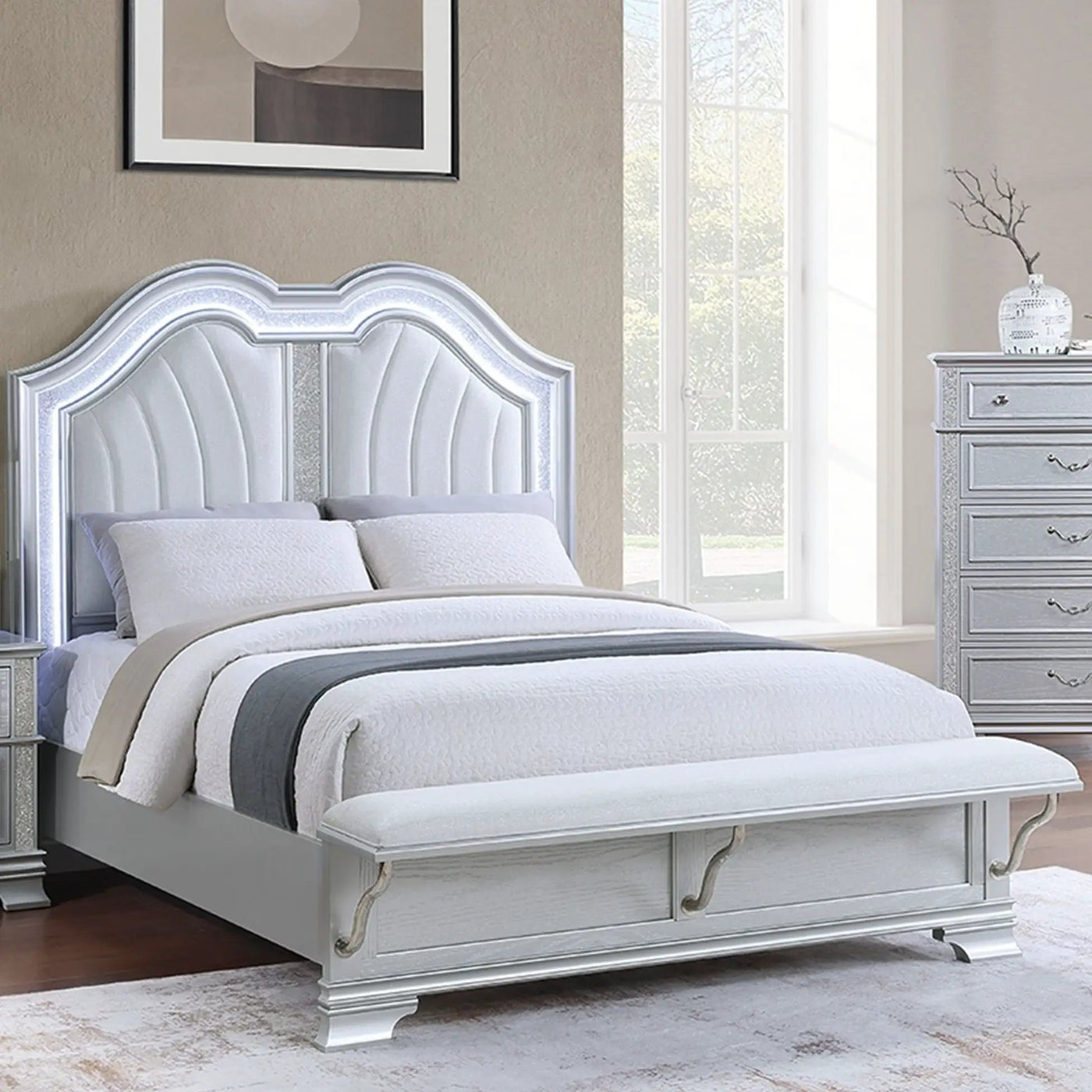 3 Piece Bedroom Set With Elegant Bed, 2 Nightstands by HouseOfZazla