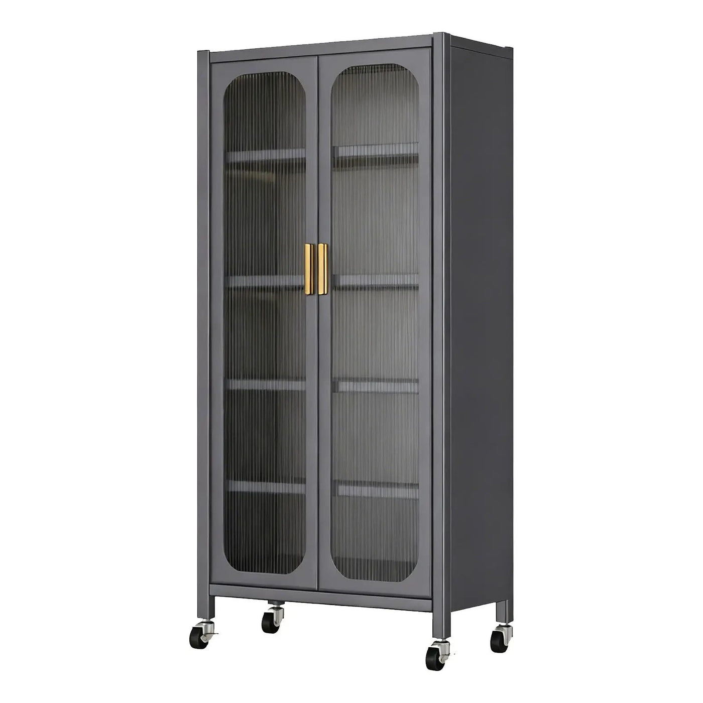 6 Tier Storage Cabinet With Transparent Door, Adjustable Shelves & Wheels by HouseOfZazla