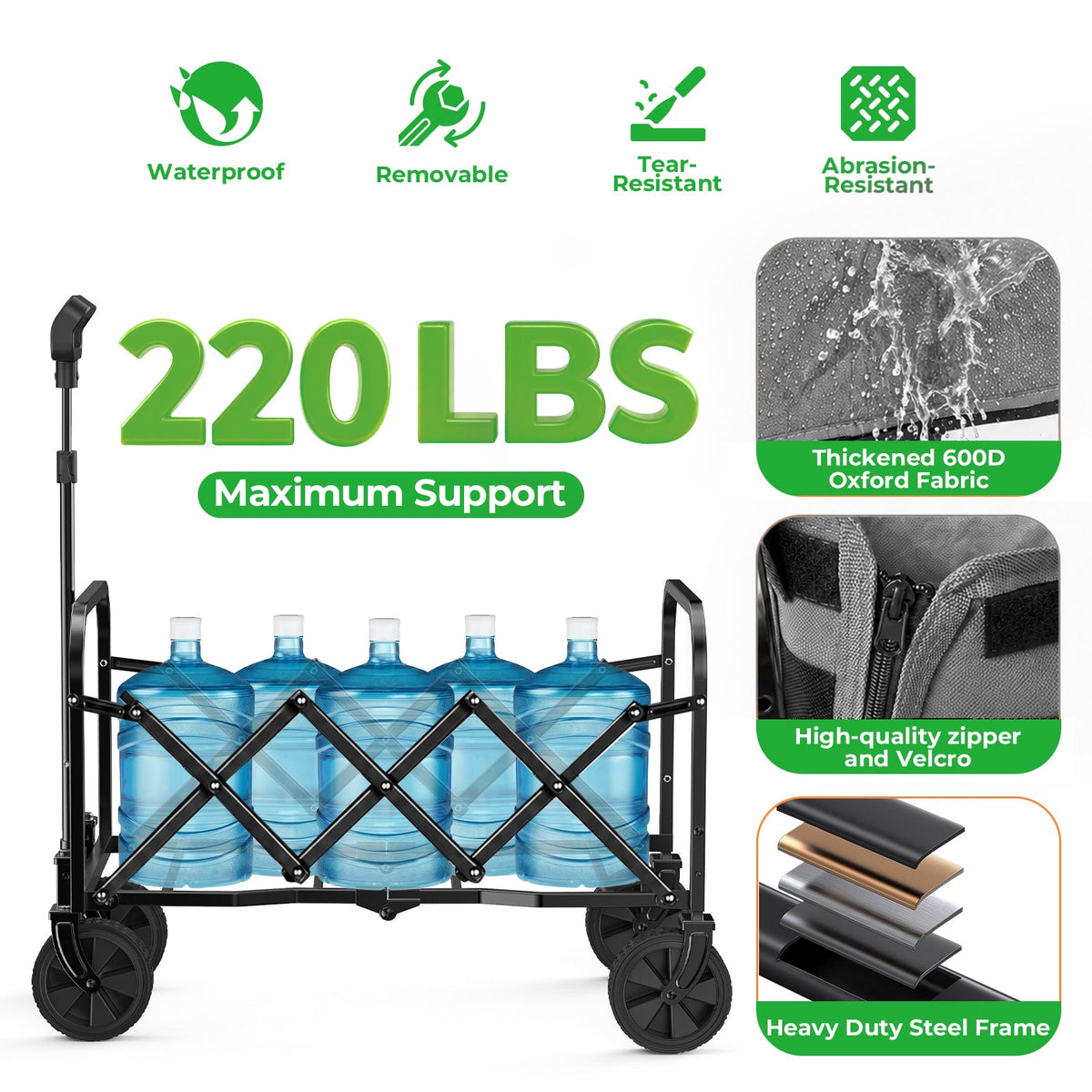 Expandable Dual-Layer Utility Wagon with Extra Space, photo 6 of 10