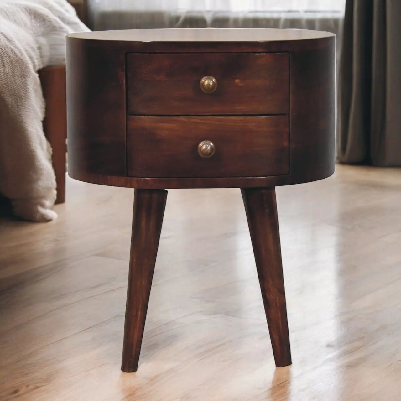 Rounded Bedside Table by HouseOfZazla