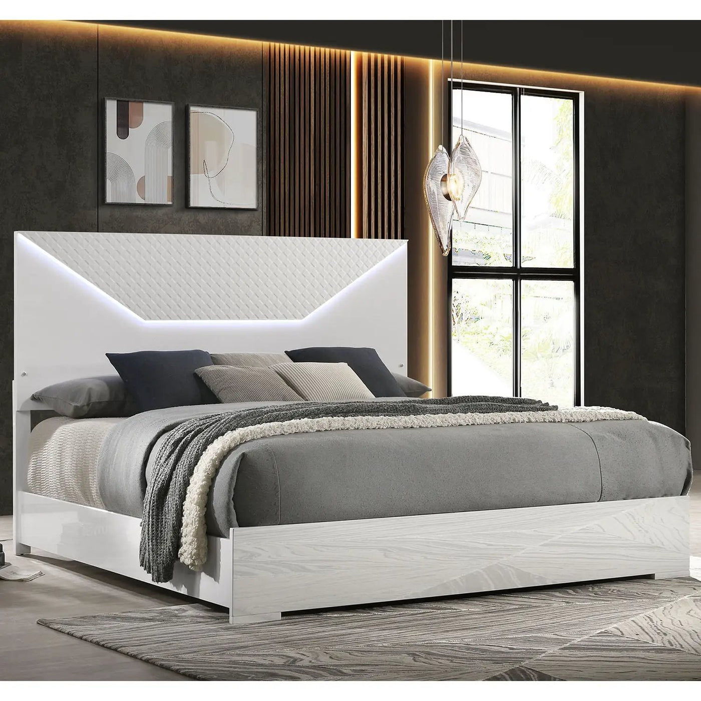 Pierce - Panel Bed LED Headboard by HouseOfZazla