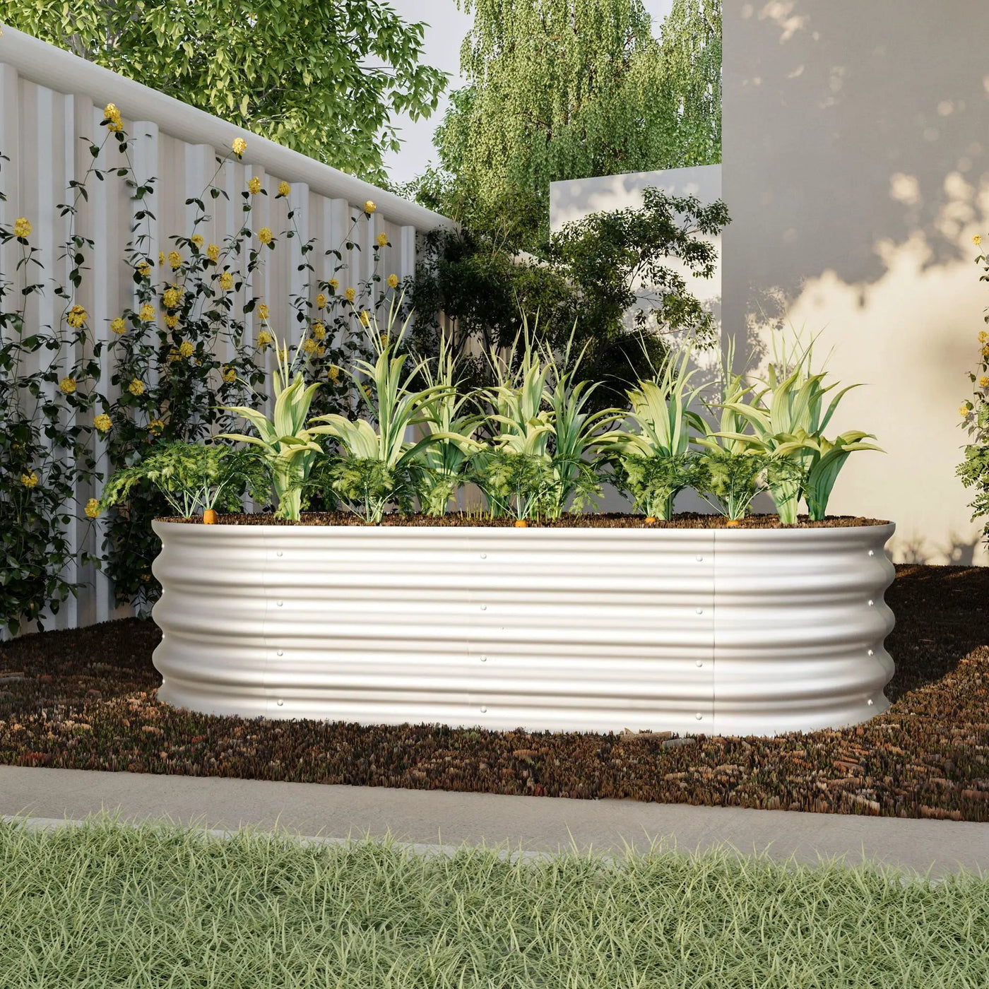 Heavy Duty Galvanized Raised Garden Bed Kit For Vegetables, Flowers & Herbs by HouseOfZazla