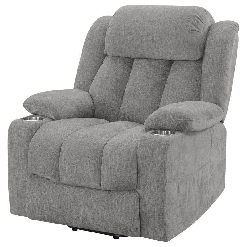 Houston Upholstered Power Lift Recliner Grey by Unique Piece Furniture